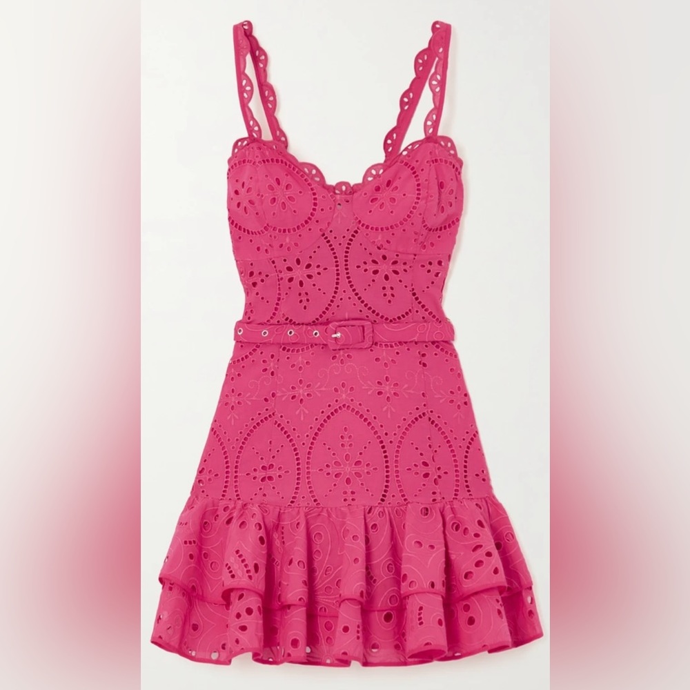 CHARO RUIZ
Marianne belted ruffled broderie anglaise dress